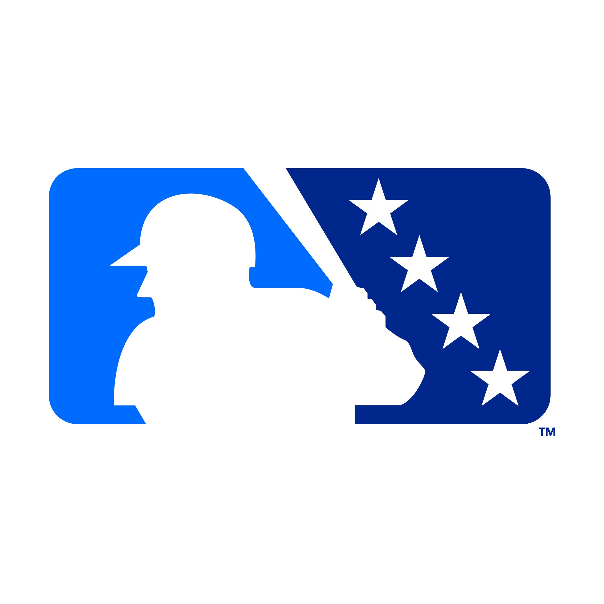 MiLB (Minor League Baseball) logo featuring a batter silhouette with five stars in a blue-and-white design, representing professional development baseball.