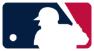 Official Major League Baseball (MLB) logo featuring a silhouette batter in white against a navy and red backdrop, symbolizing professional baseball.